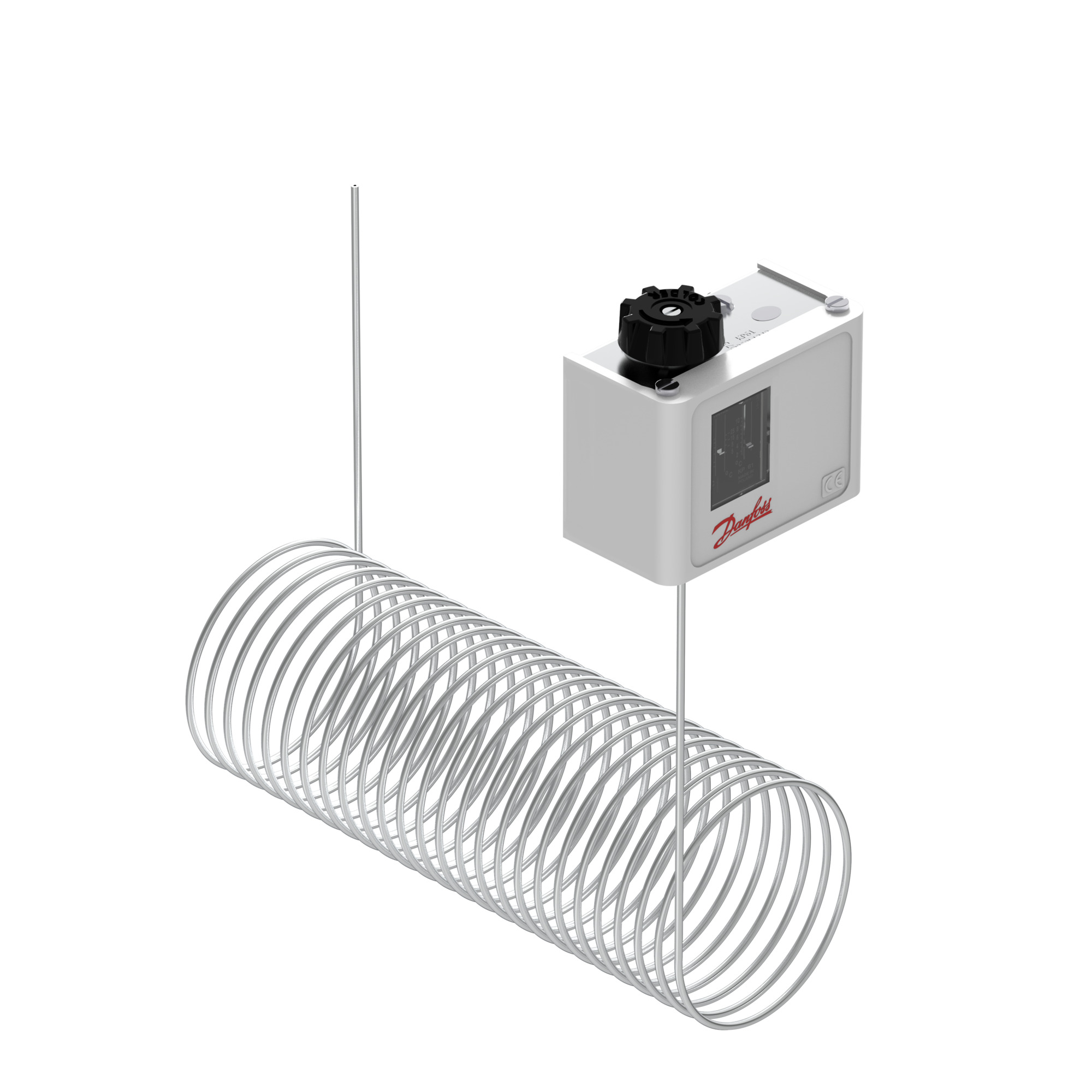 Danfoss 060L126766 — Реле температуры (термостат) KP 61, IP 30/44, диапазон регулирования -30...15 °C, длина трубки 3 м