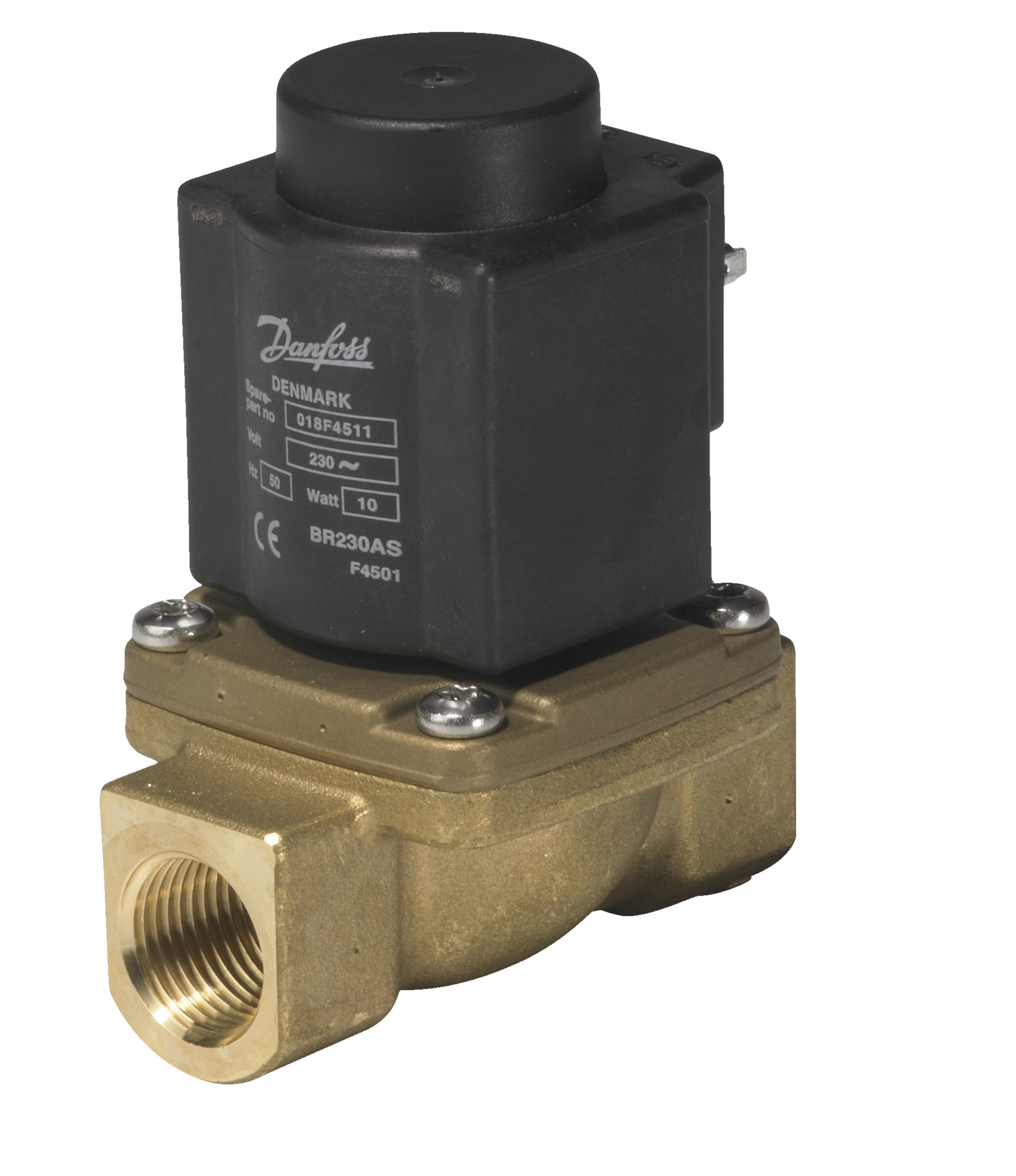 Danfoss 032U380516 — Клапан электромагнитный EV225B, присоединение G 1/2", материал уплотнения PTFE, нормально закрытый