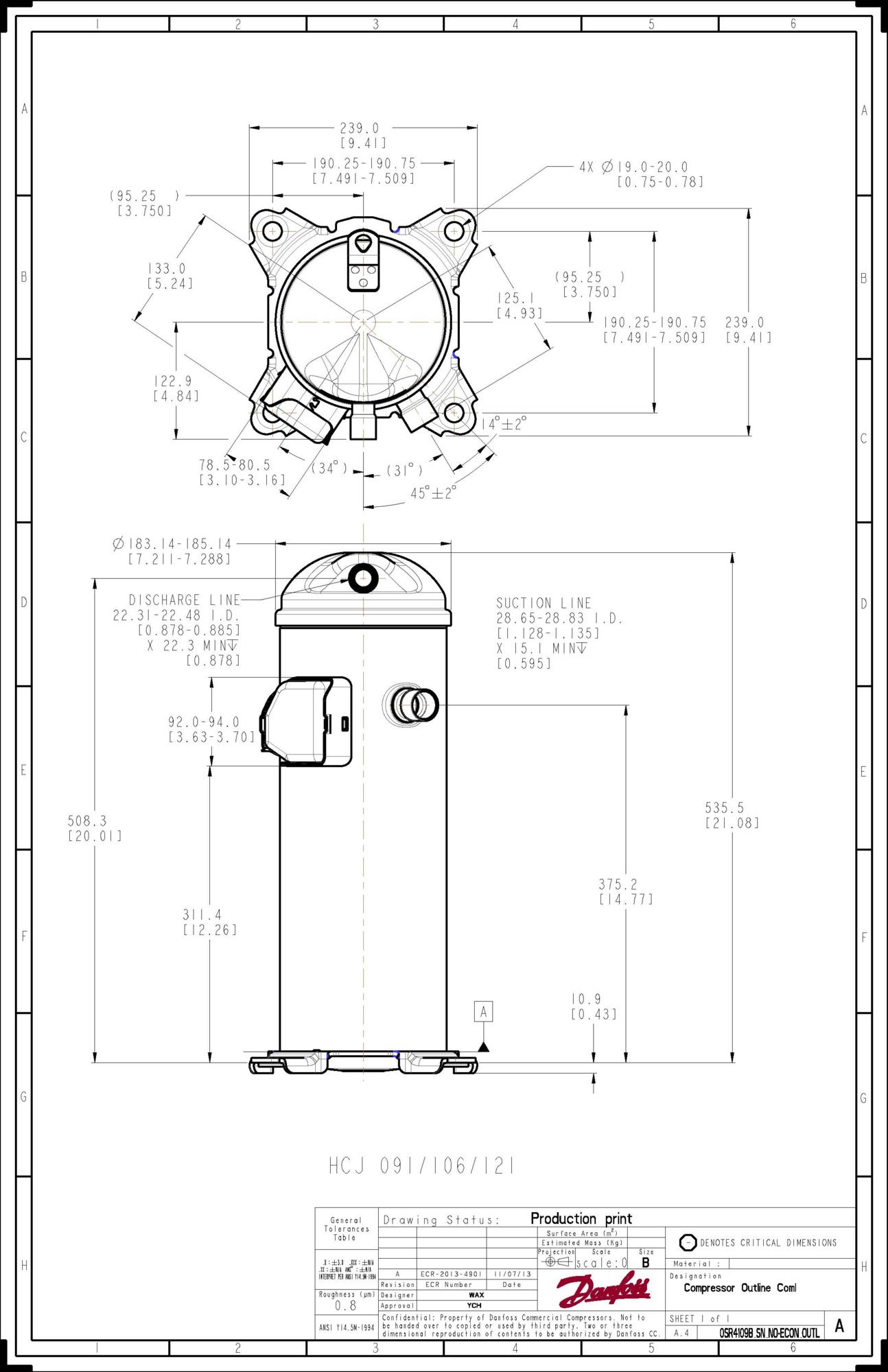 HCJ091T4LC6 Компрессор спиральный