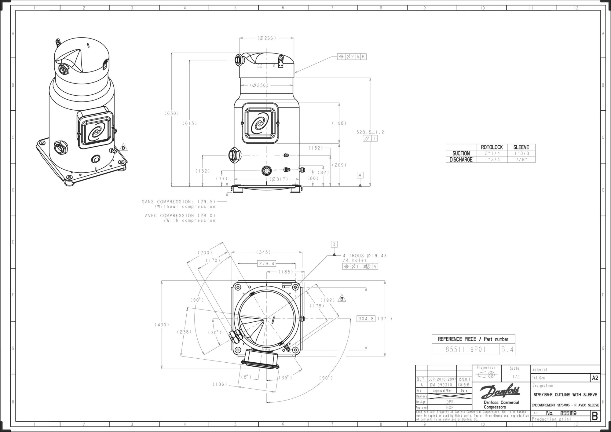 SM185-4R Спиральный Компрессор