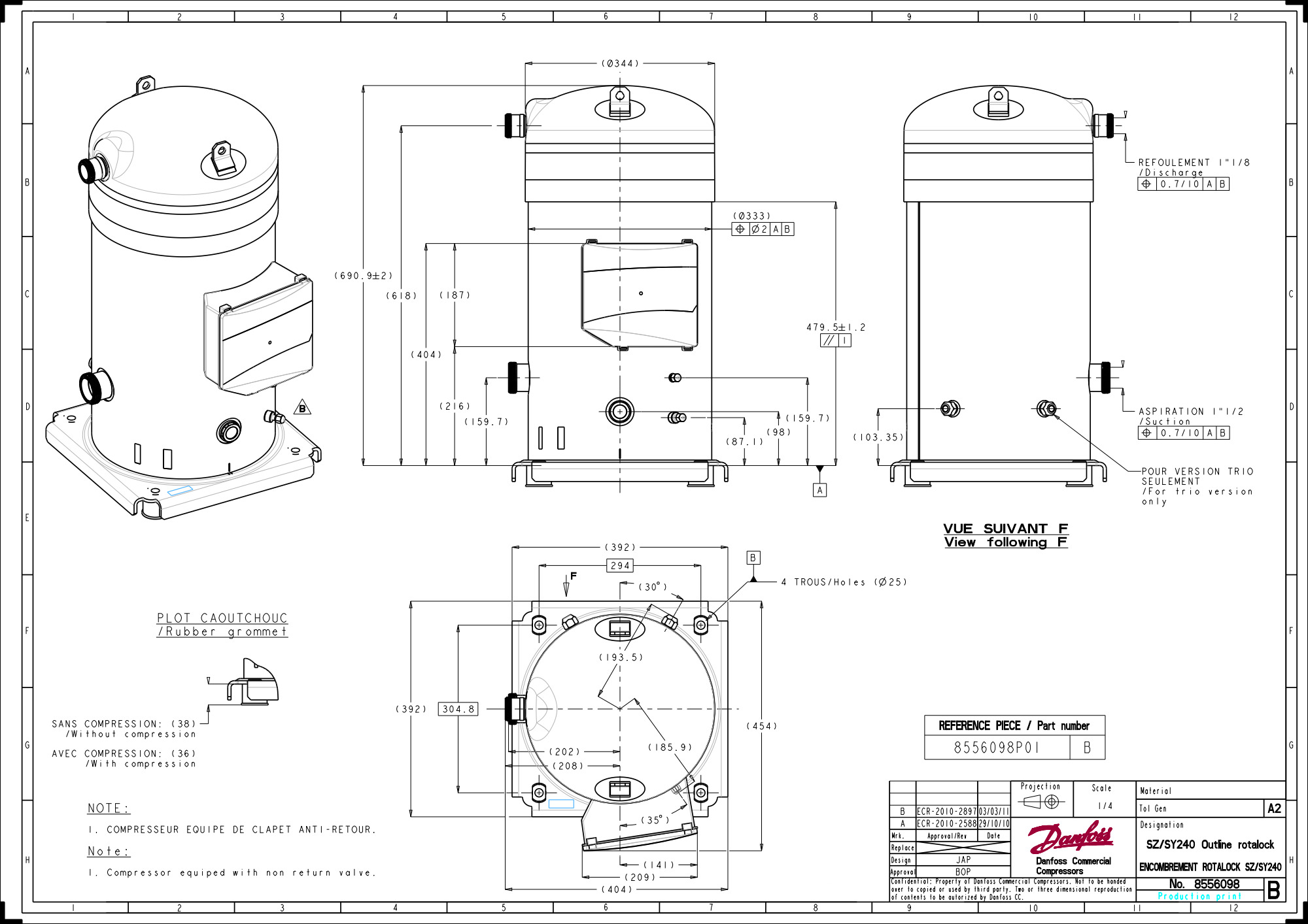 SY240A4PBM Компрессор спиральный