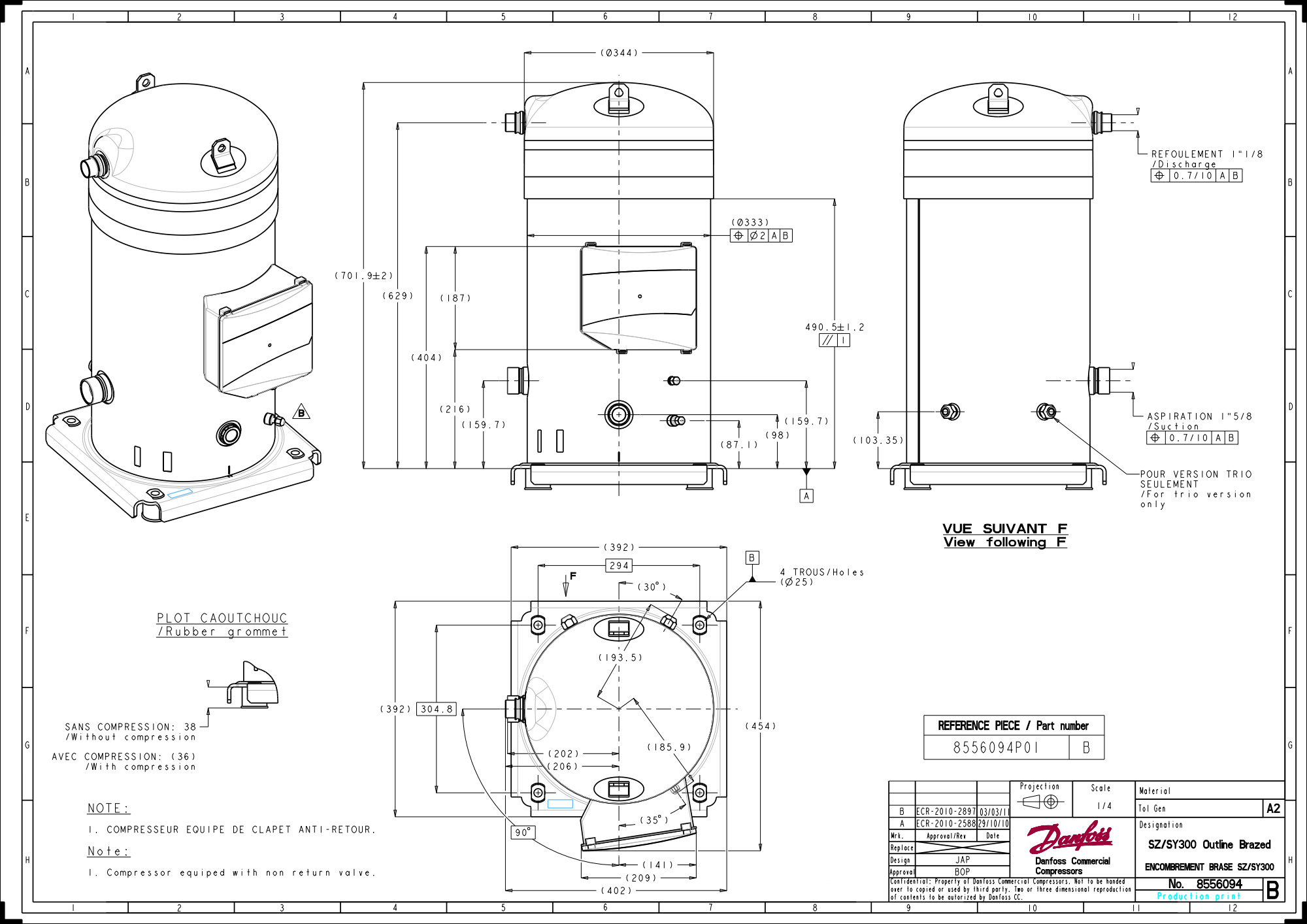 SY300A4CBI компрессор спиральный