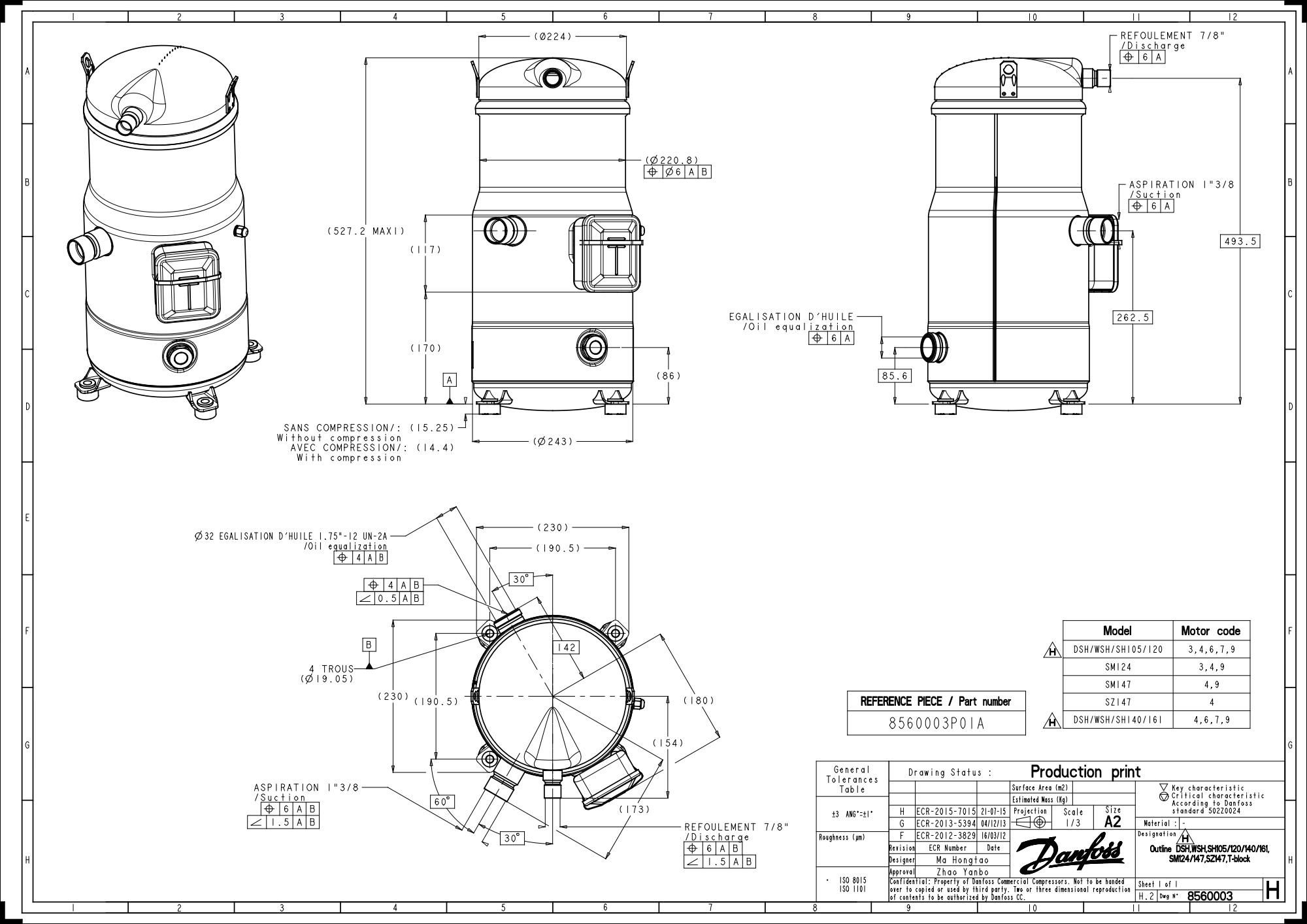 SH120A4ALC  Спиральный компрессор