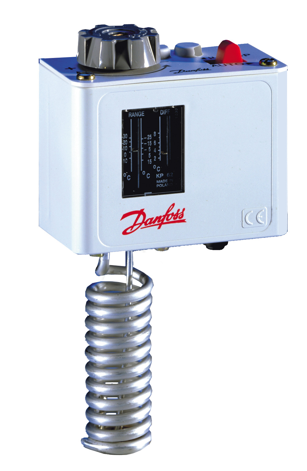 Danfoss 060L110666 — Реле температуры (термостат) KP 62, IP 30/44, диапазон регулирования -30...15 °C