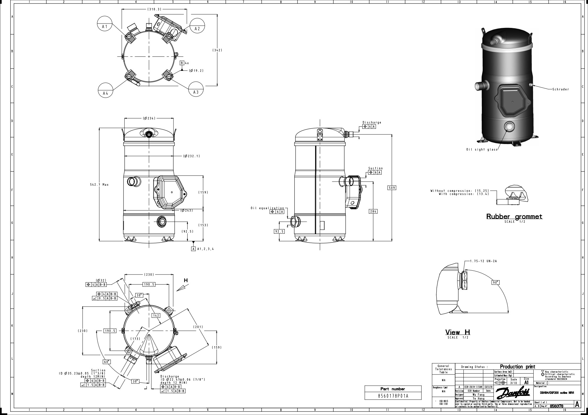 DSH184A4ALD Компрессор спиральный(пр. класс 1746502504)