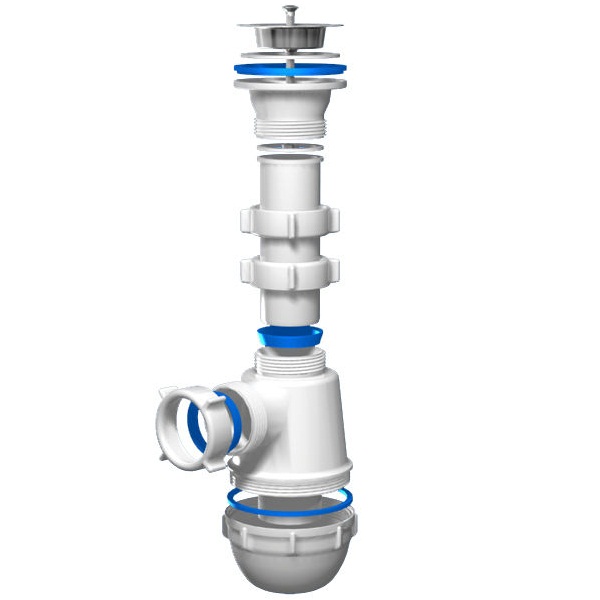 Сифон для умывальников, кух моек A1020 АНИ 1 1/2