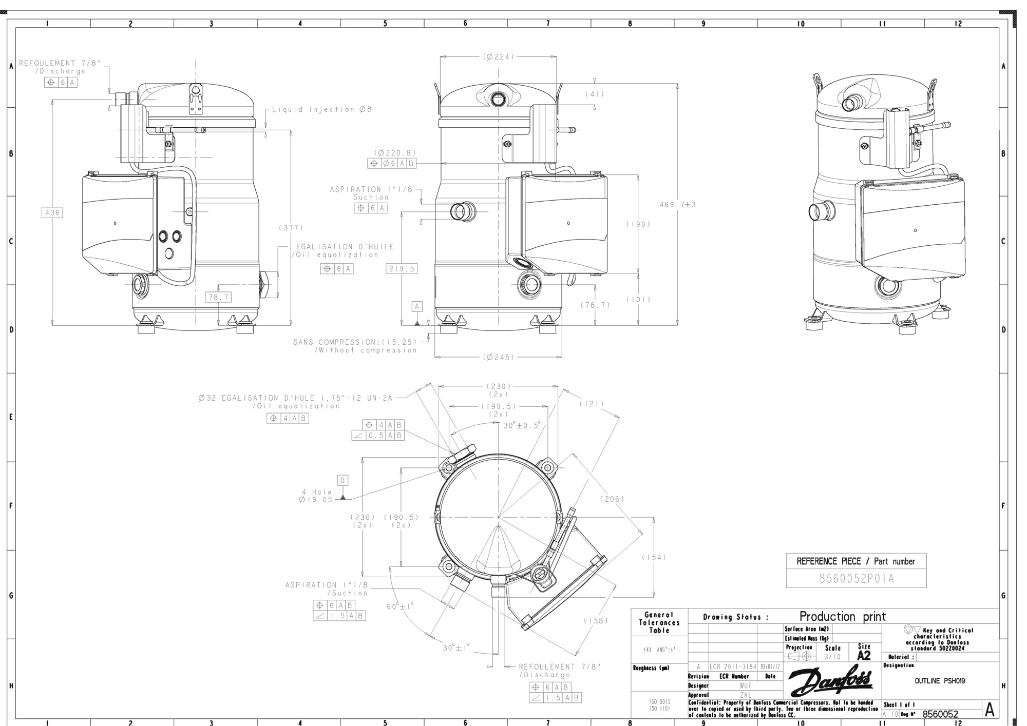 PSH019A4CLC Компрессор спиральный