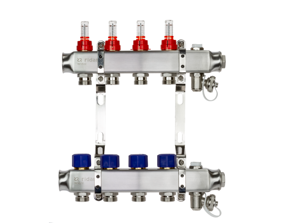 Ридан 088U0959R — Комплект коллекторов SSM-9RF set с расходомерами и кронштейнами, 9 контуров